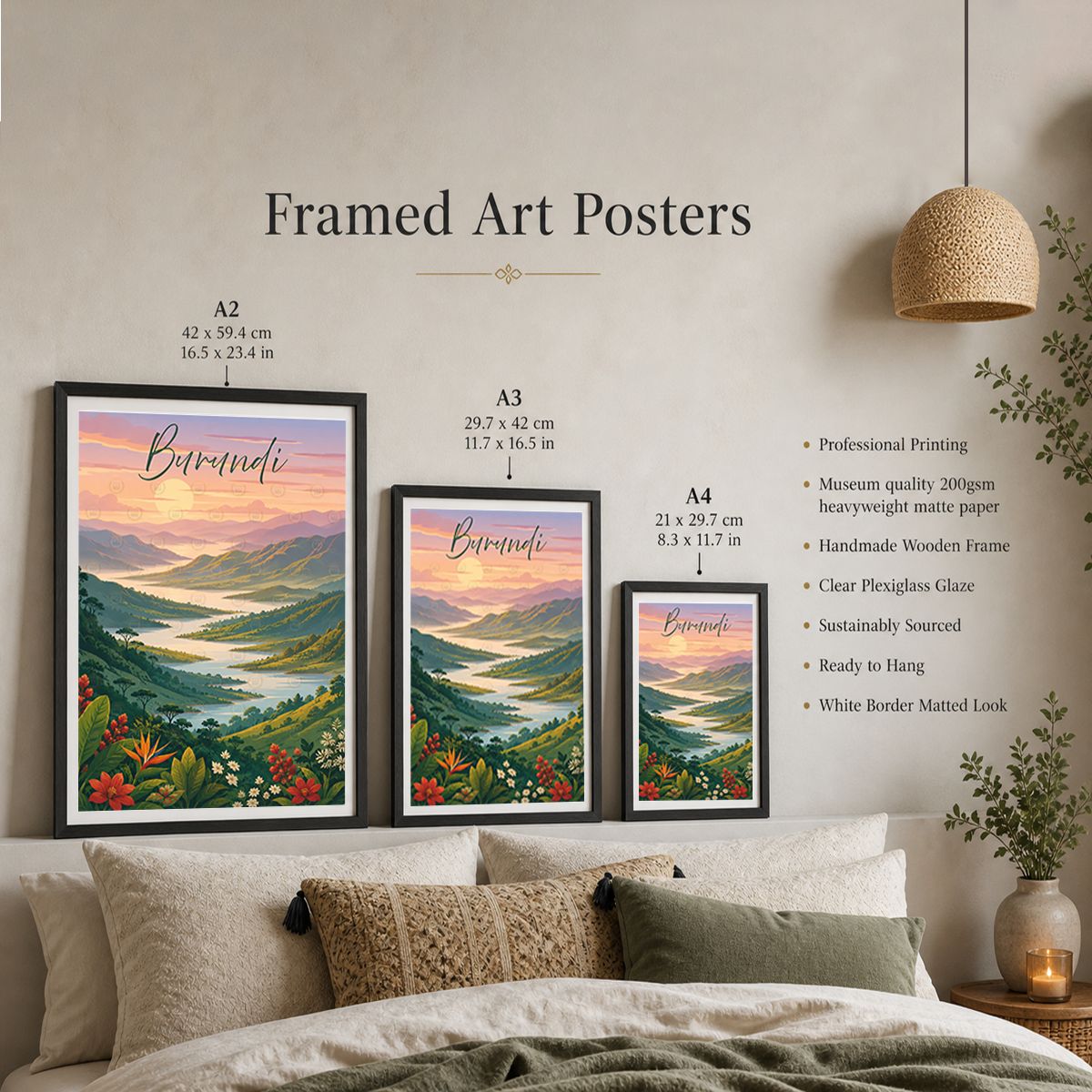 Burundi - Travel Art Print Wall Deco Poster - Travel Art Poster Print