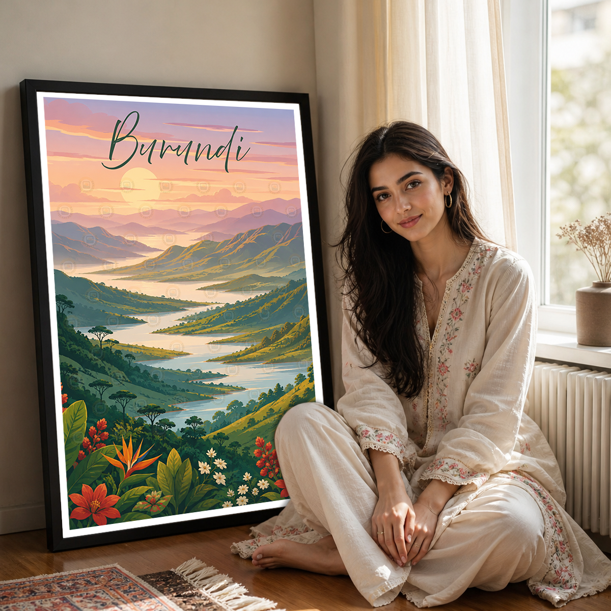 Burundi - Travel Art Print Wall Deco Poster - Travel Art Poster Print