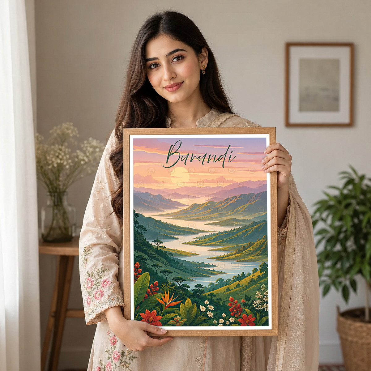 Burundi - Travel Art Print Wall Deco Poster - Travel Art Poster Print