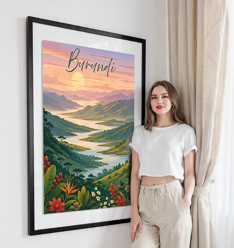 Burundi - Travel Art Print Wall Deco Poster - Travel Art Poster Print