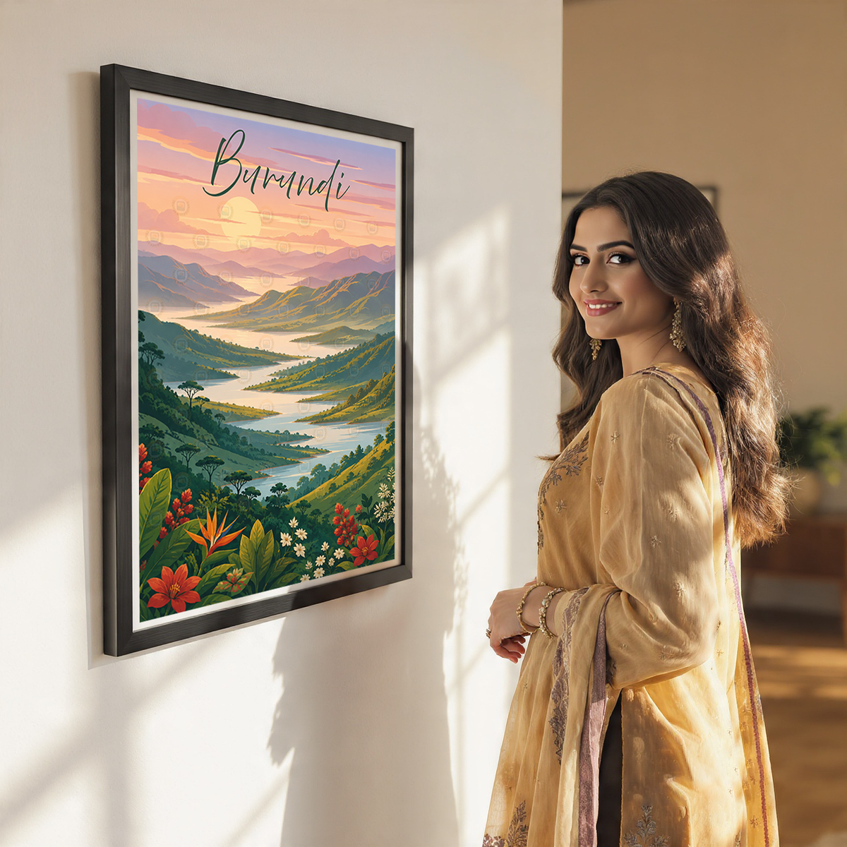Burundi - Travel Art Print Wall Deco Poster - Travel Art Poster Print