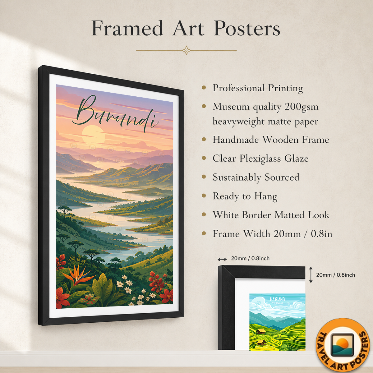 Burundi - Travel Art Print Wall Deco Poster - Travel Art Poster Print