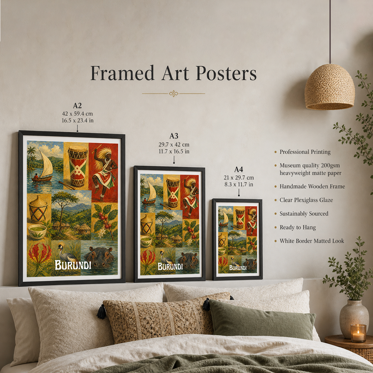 Burundi - Travel Art Print Wall Deco Poster - Travel Art Poster Print