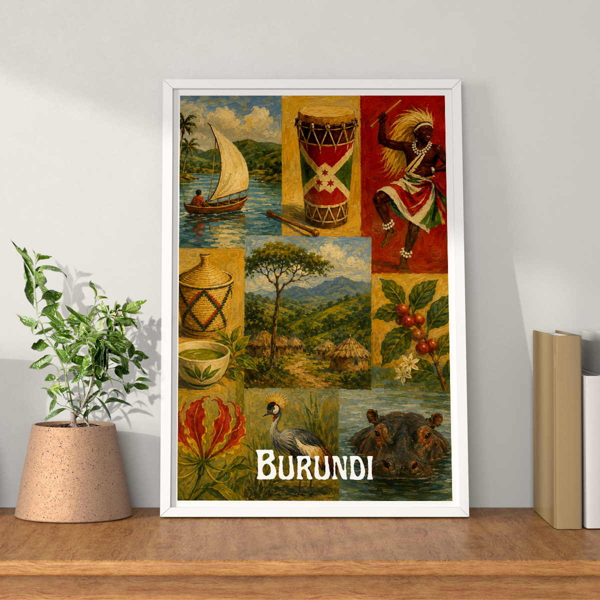 Burundi - Travel Art Print Wall Deco Poster - Travel Art Poster Print