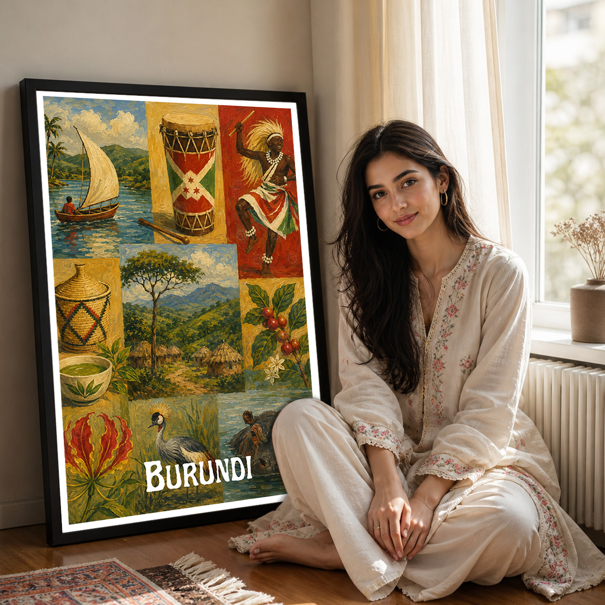 Burundi - Travel Art Print Wall Deco Poster - Travel Art Poster Print
