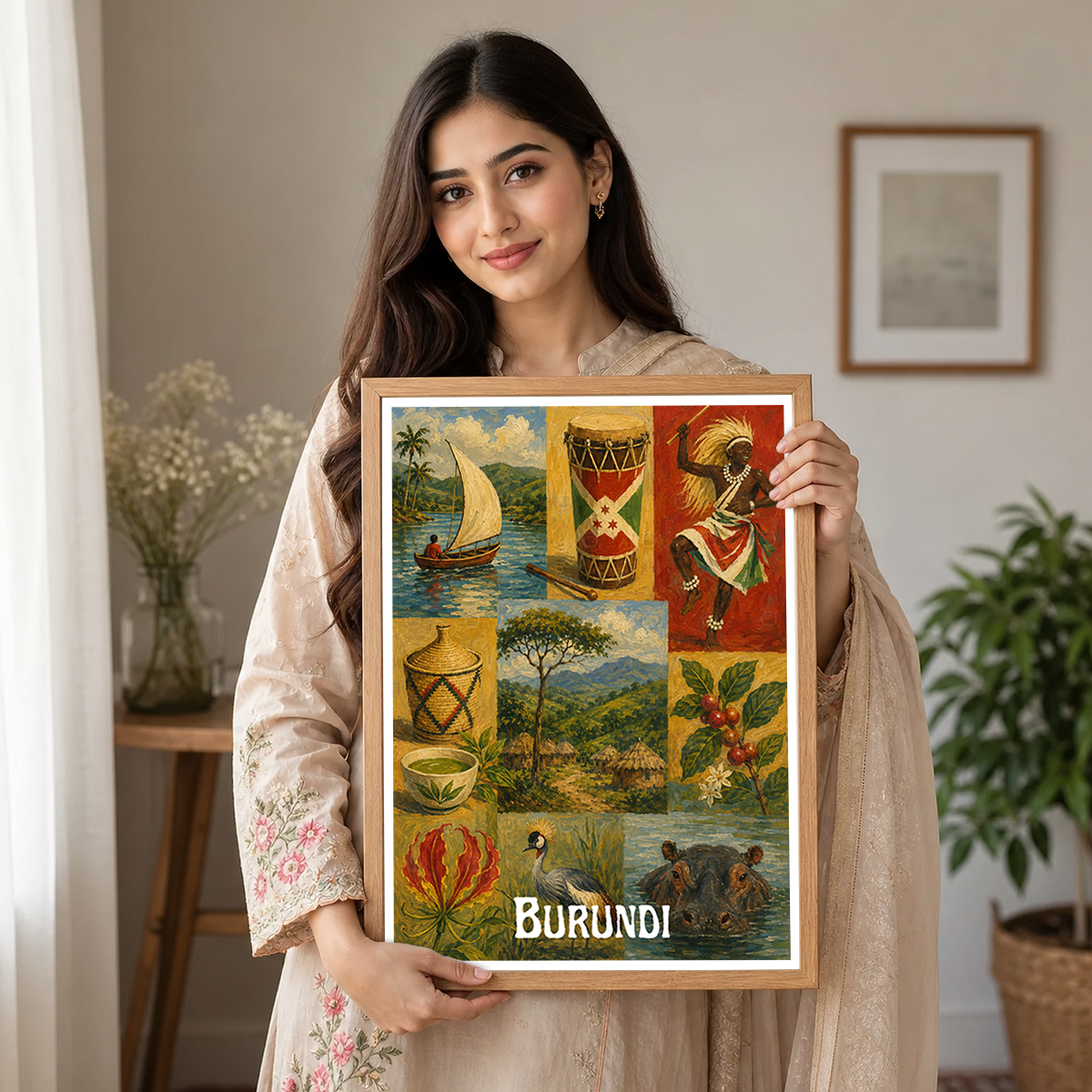 Burundi - Travel Art Print Wall Deco Poster - Travel Art Poster Print