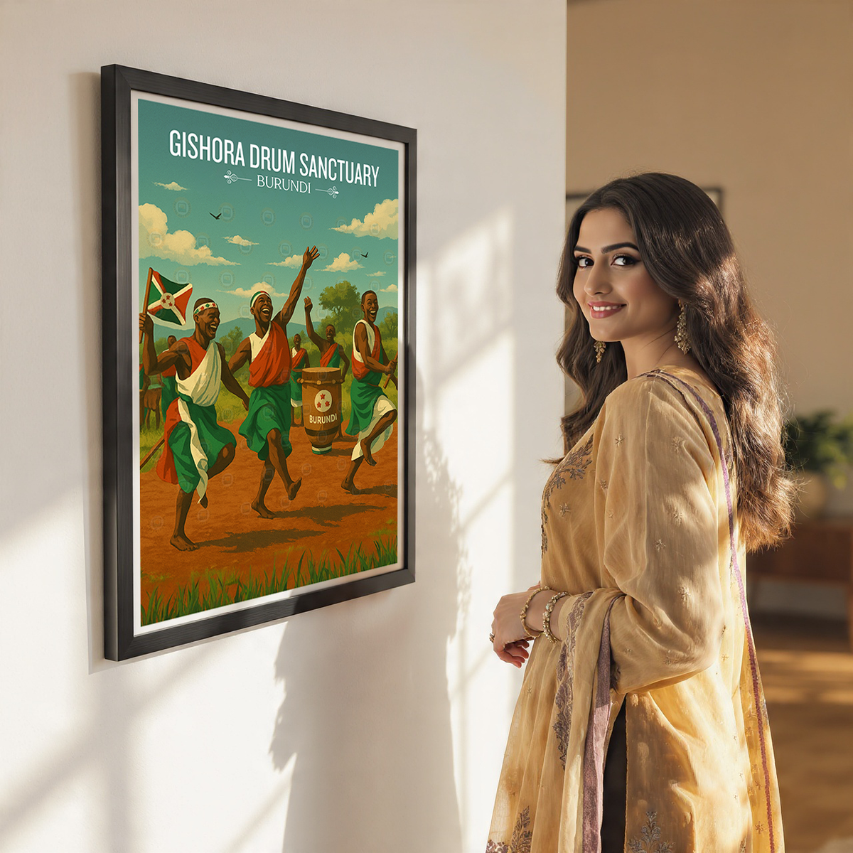 Gishora Drum Sanctuary - Burundi - Travel Art Print Wall Deco Poster - Travel Art Poster Print