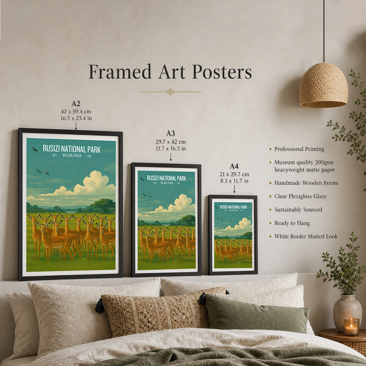 Rusizi National Park - Burundi - Travel Art Print Wall Deco Poster - Travel Art Poster Print