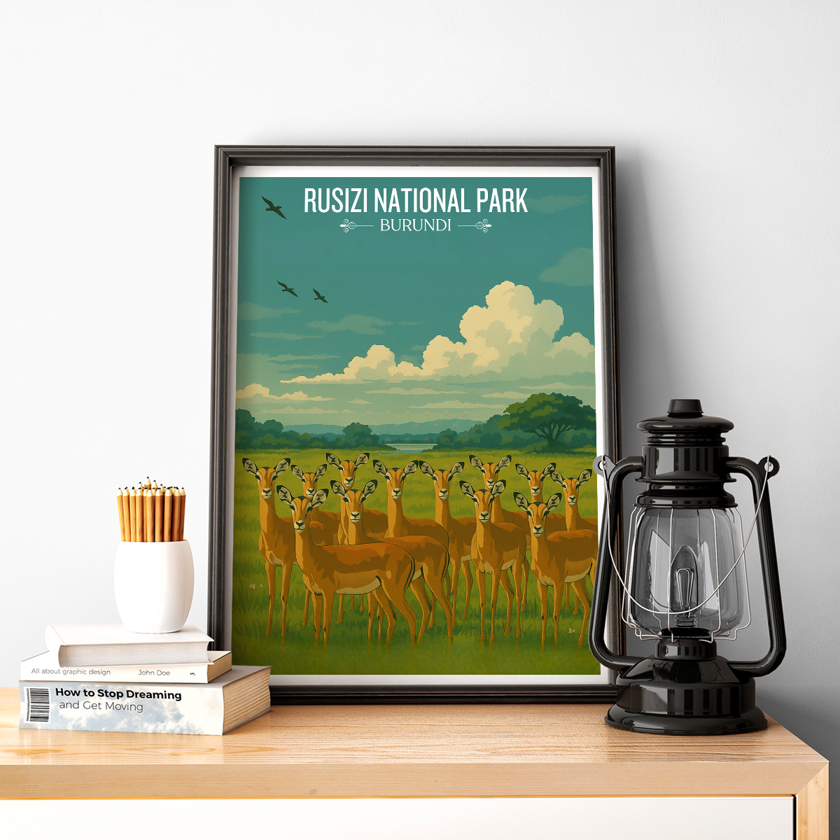 Rusizi National Park - Burundi - Travel Art Print Wall Deco Poster - Travel Art Poster Print