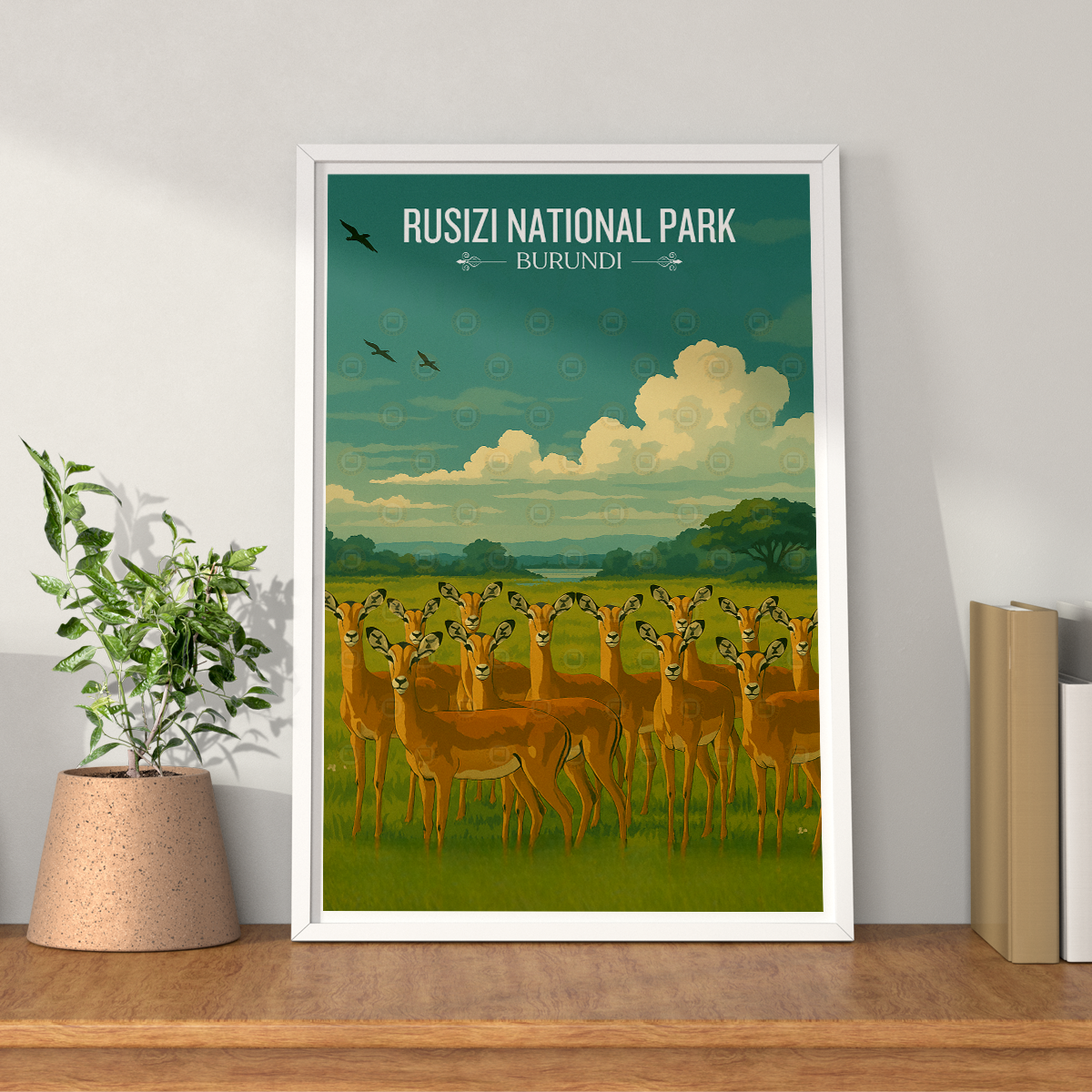 Rusizi National Park - Burundi - Travel Art Print Wall Deco Poster - Travel Art Poster Print