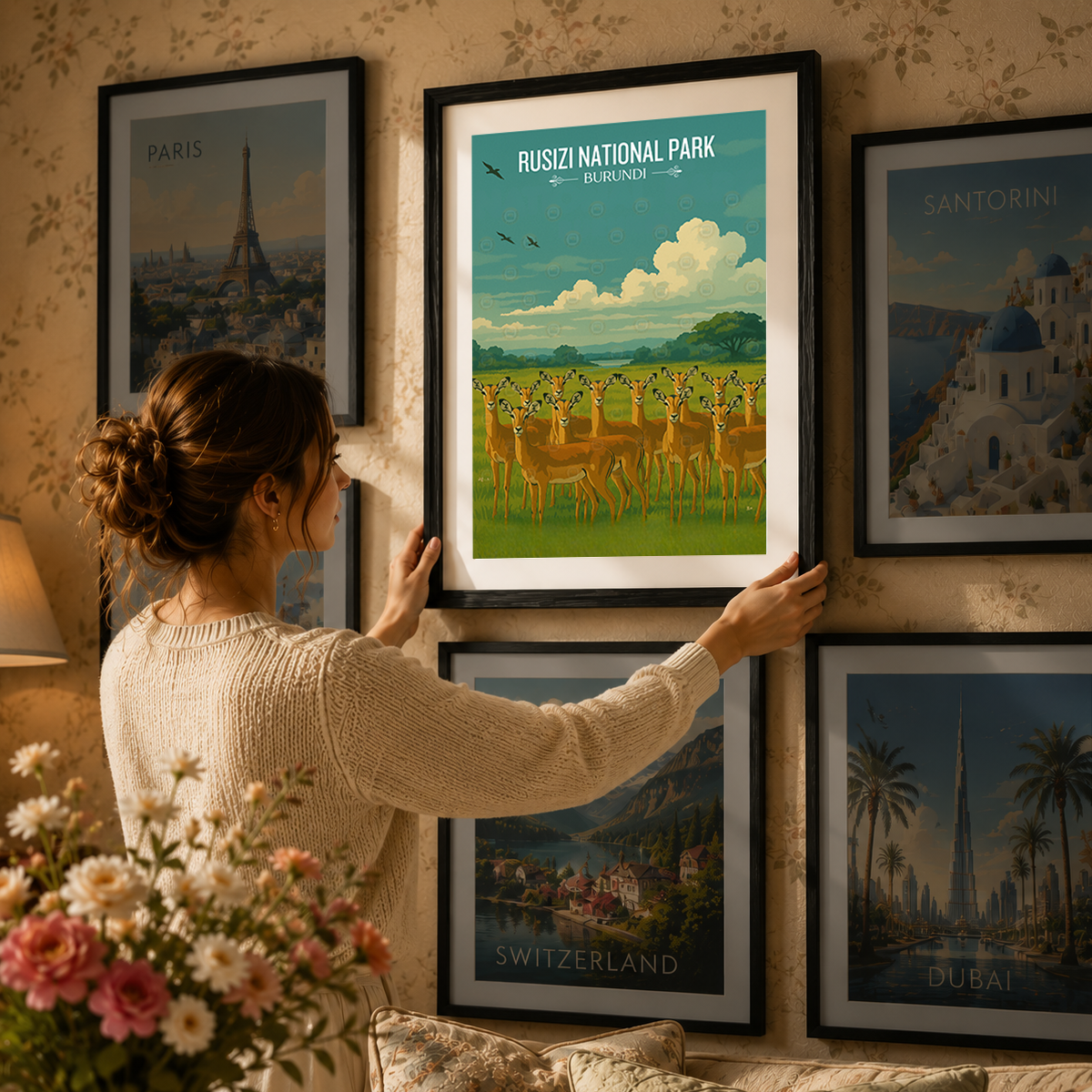 Rusizi National Park - Burundi - Travel Art Print Wall Deco Poster - Travel Art Poster Print