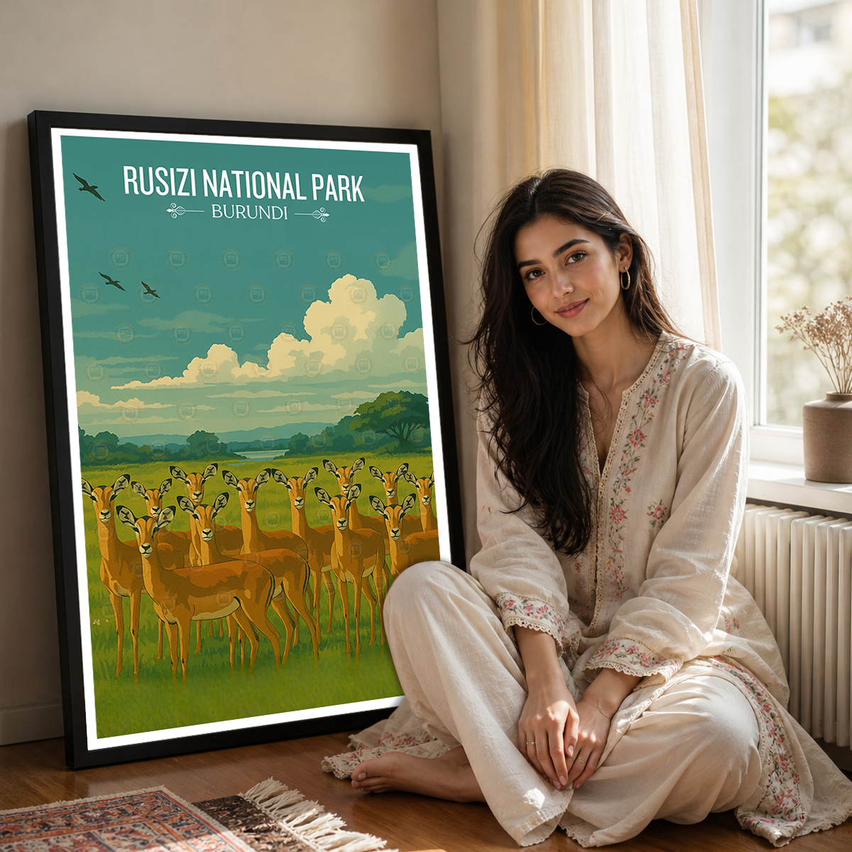 Rusizi National Park - Burundi - Travel Art Print Wall Deco Poster - Travel Art Poster Print