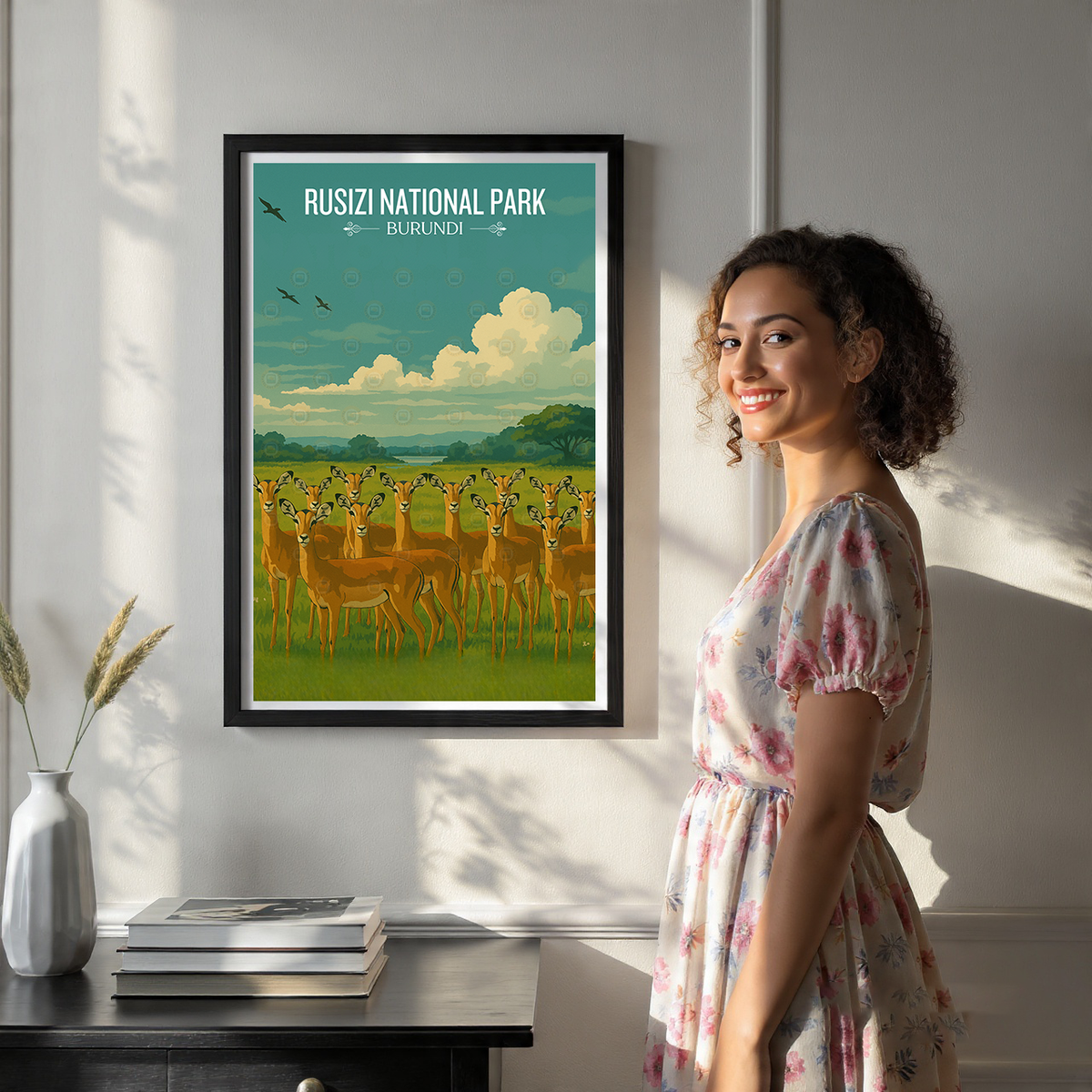 Rusizi National Park - Burundi - Travel Art Print Wall Deco Poster - Travel Art Poster Print
