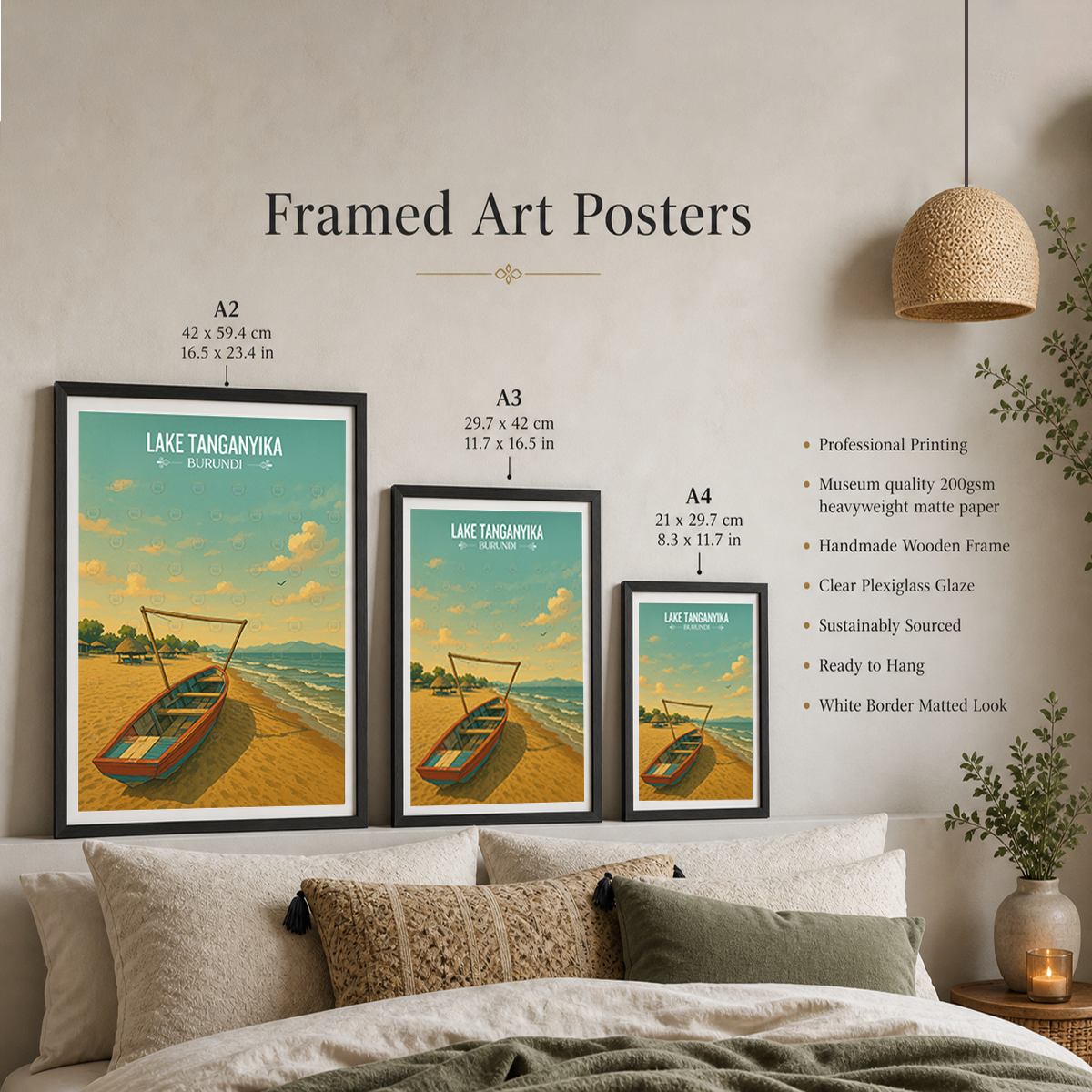 Tanganyika - Burundi - Travel Art Print Wall Deco Poster - Travel Art Poster Print