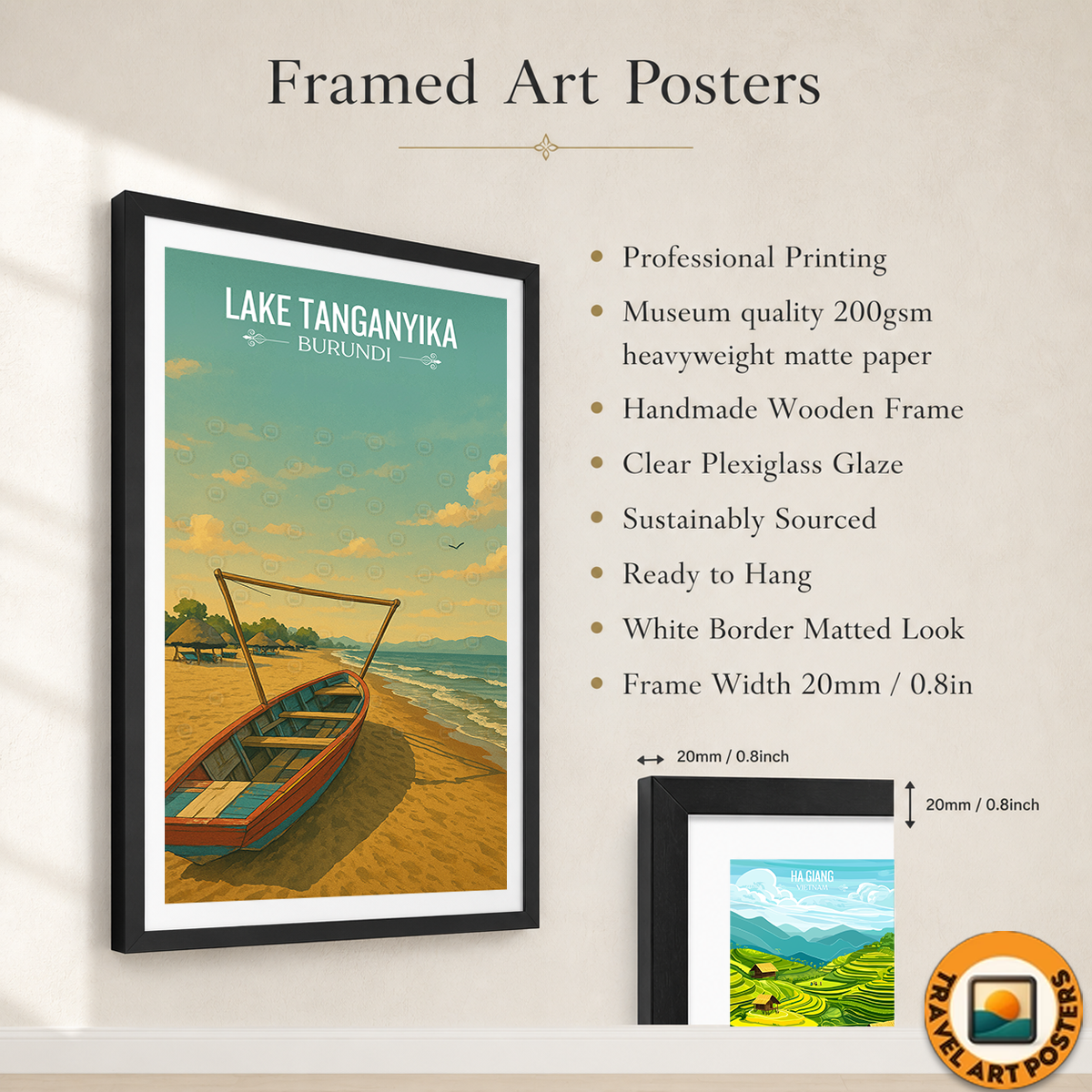 Tanganyika - Burundi - Travel Art Print Wall Deco Poster - Travel Art Poster Print