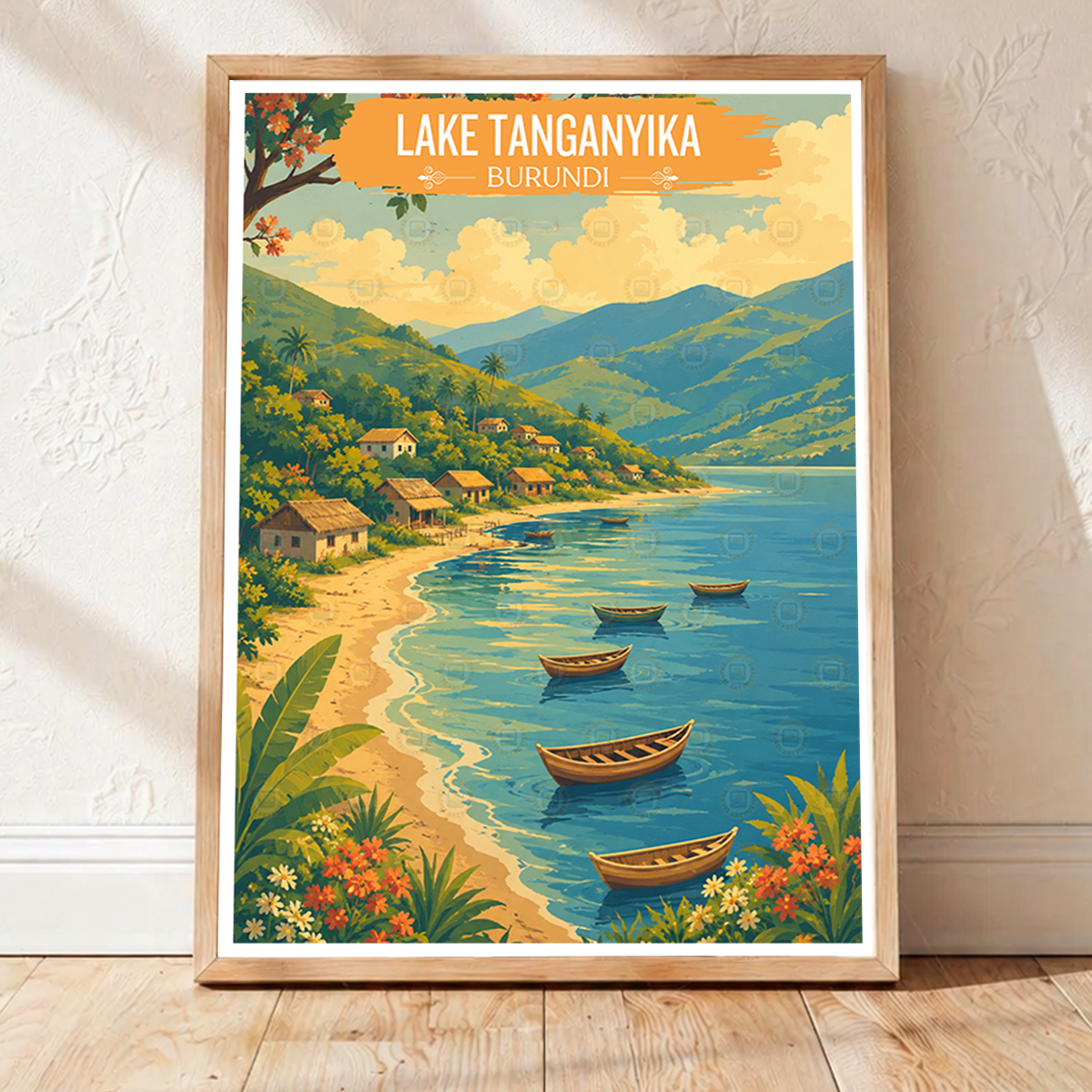 Tanganyika - Burundi - Travel Art Print Wall Deco Poster - Travel Art Poster Print