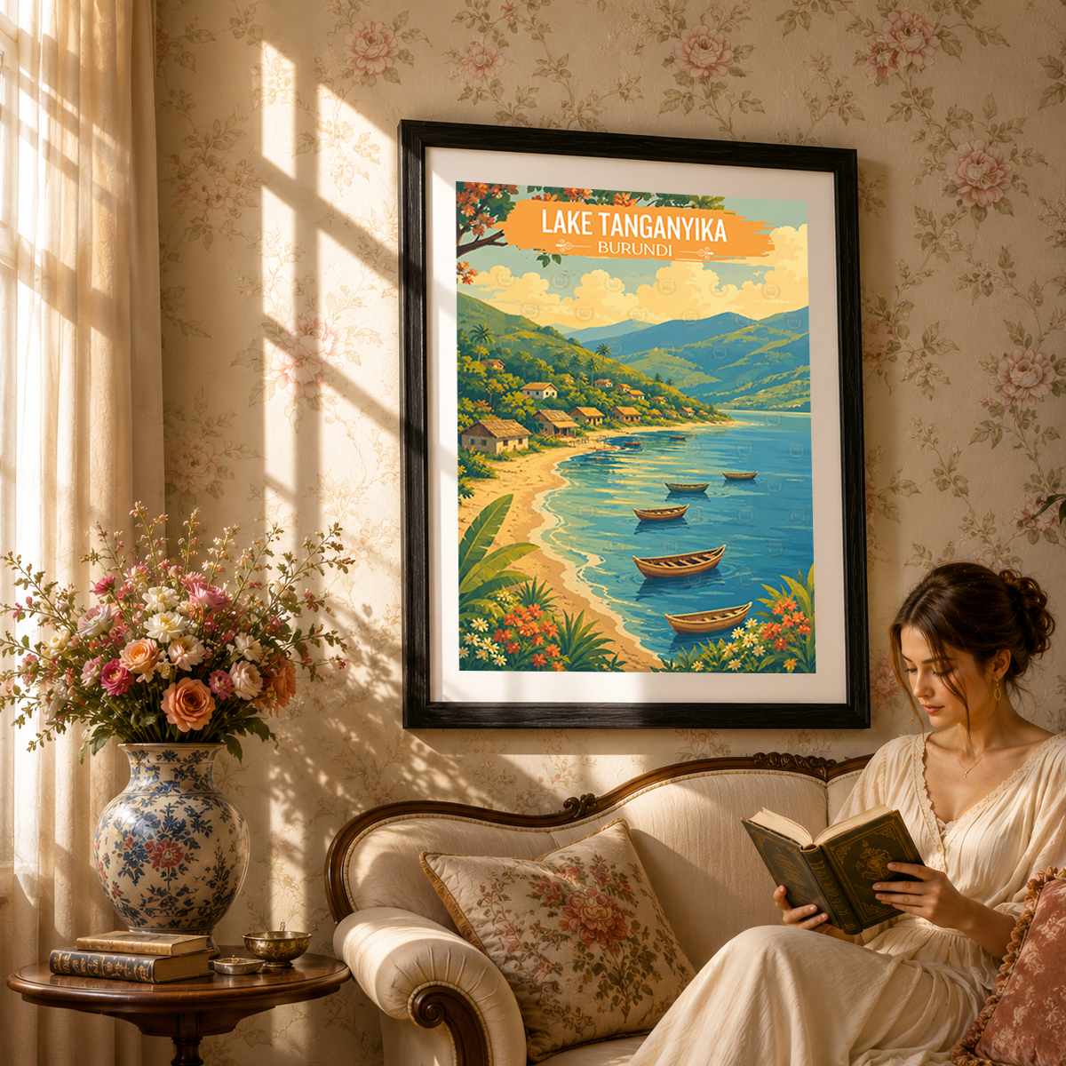 Tanganyika - Burundi - Travel Art Print Wall Deco Poster - Travel Art Poster Print