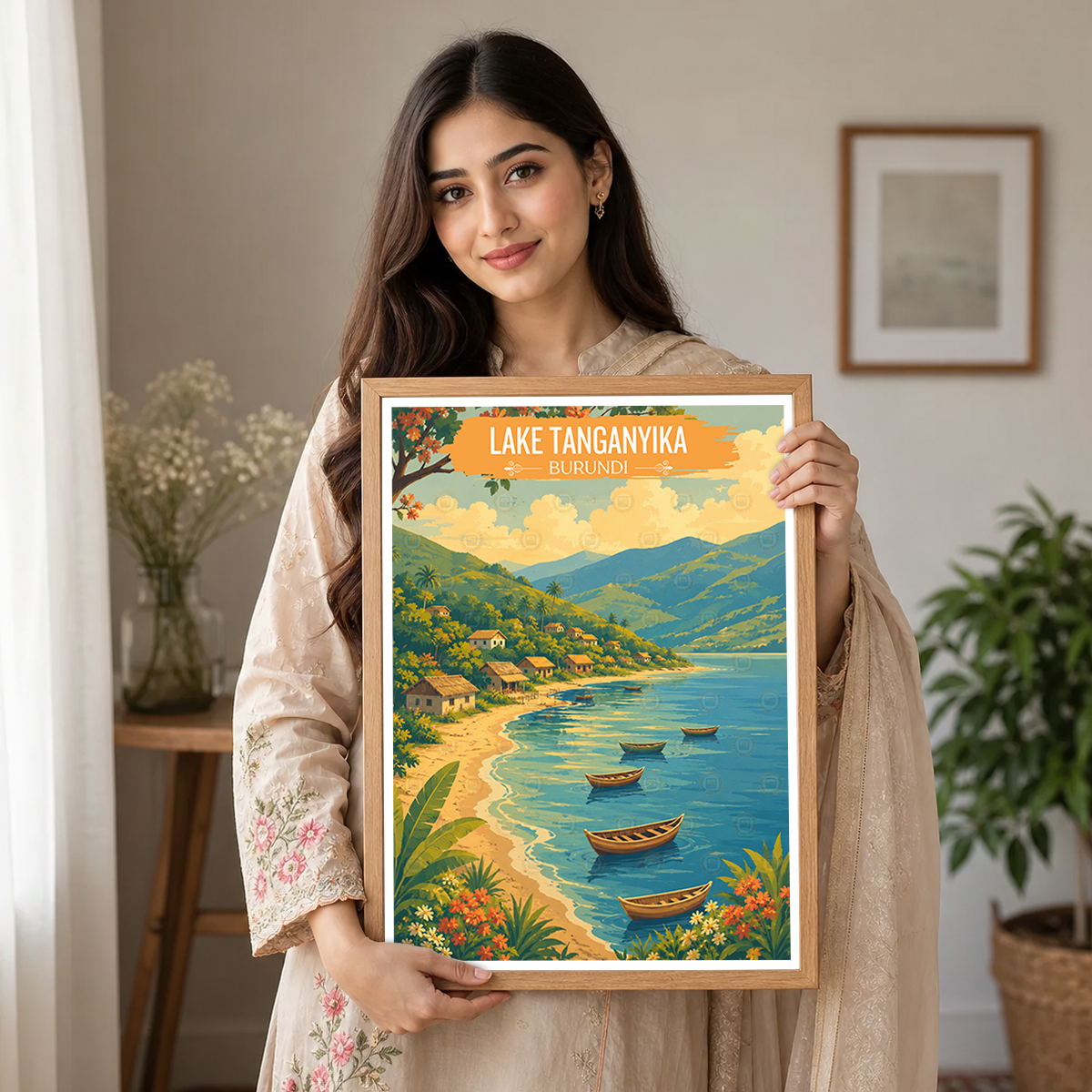Tanganyika - Burundi - Travel Art Print Wall Deco Poster - Travel Art Poster Print