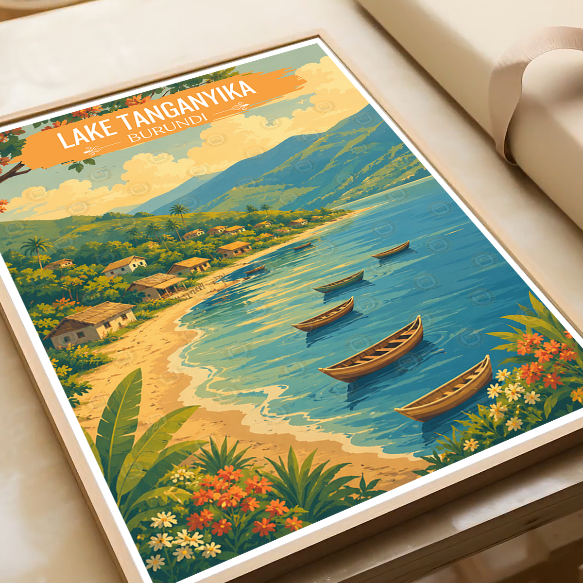 Tanganyika - Burundi - Travel Art Print Wall Deco Poster - Travel Art Poster Print