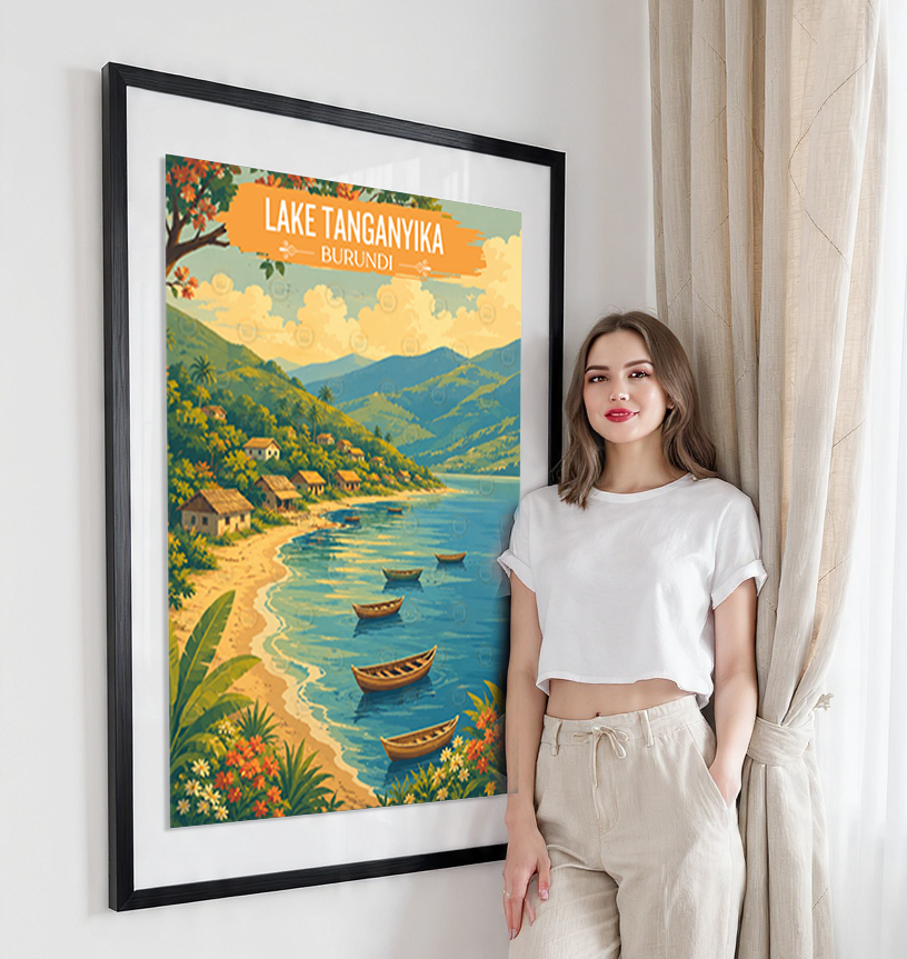 Tanganyika - Burundi - Travel Art Print Wall Deco Poster - Travel Art Poster Print