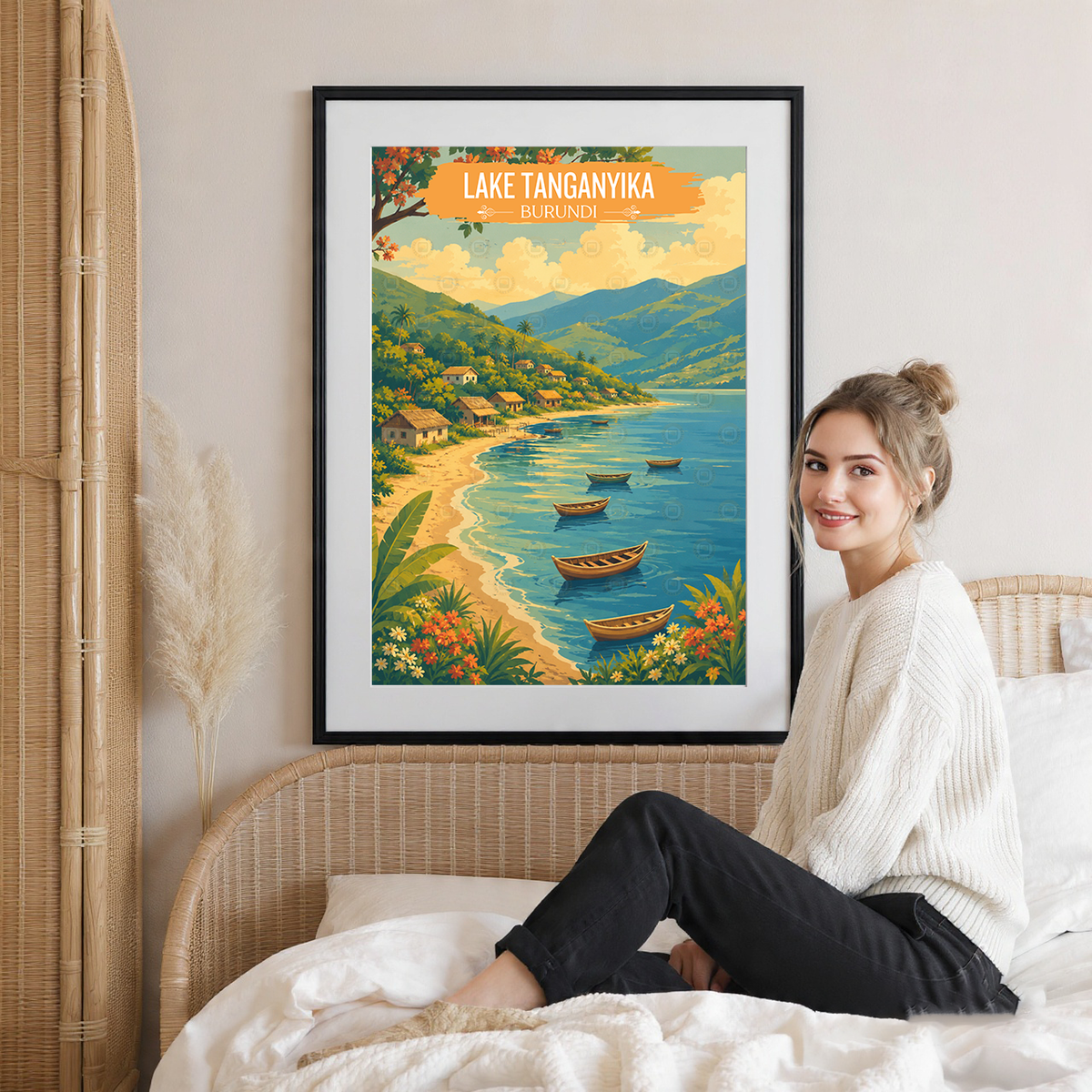 Tanganyika - Burundi - Travel Art Print Wall Deco Poster - Travel Art Poster Print
