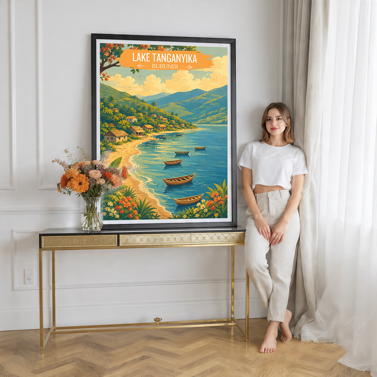 Tanganyika - Burundi - Travel Art Print Wall Deco Poster - Travel Art Poster Print