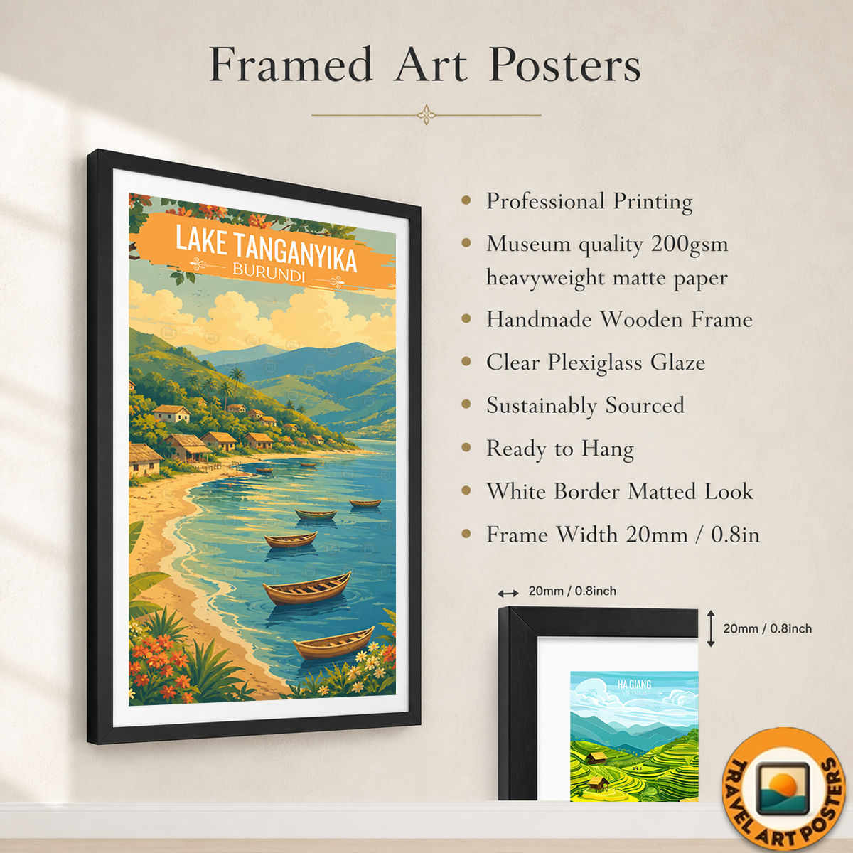 Tanganyika - Burundi - Travel Art Print Wall Deco Poster - Travel Art Poster Print