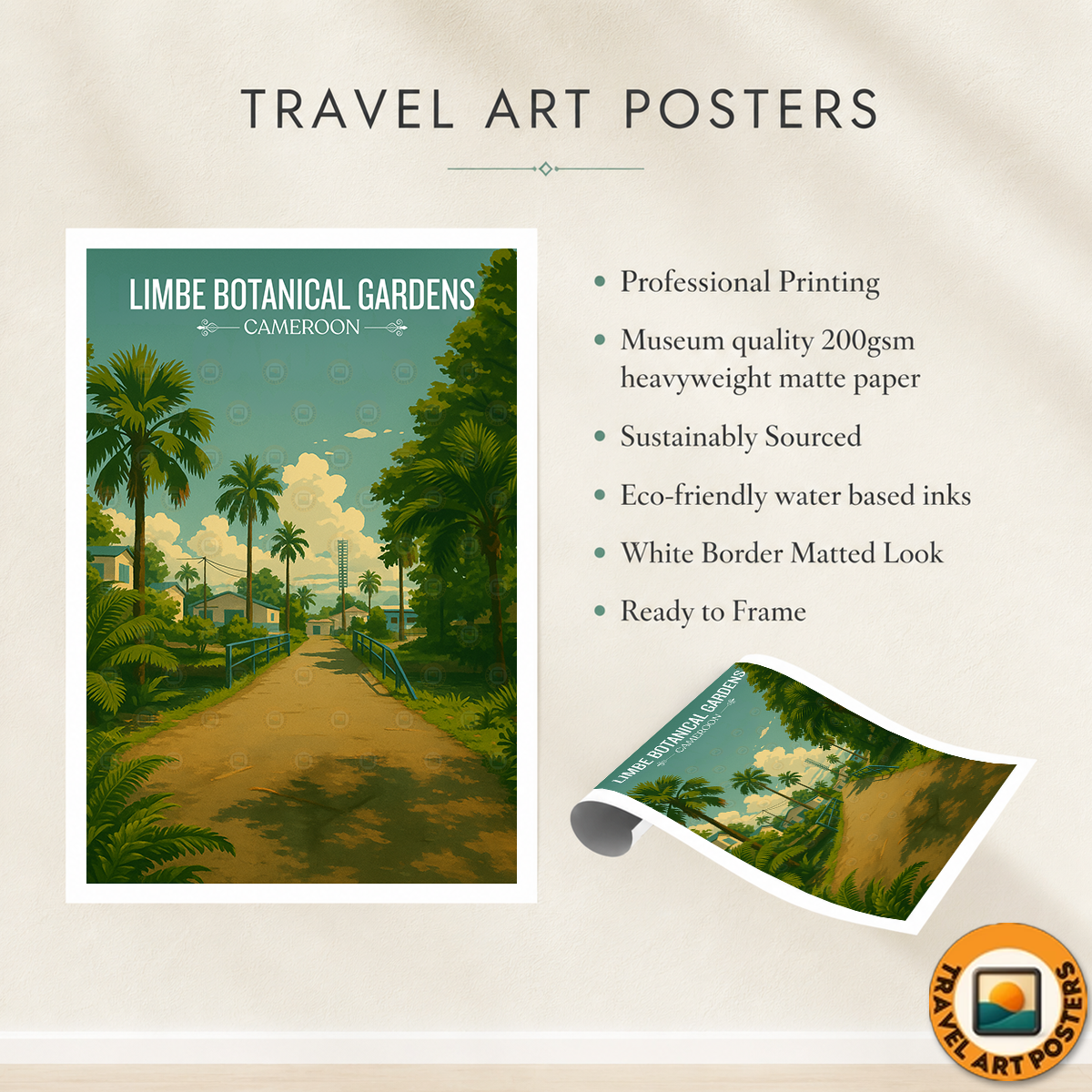 Limbe Botanical Gardens - Cameroon - Travel Art Print Wall Deco Poster