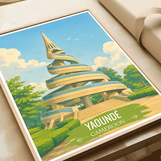 Yaounde travel poster – artwork presentation view 2
