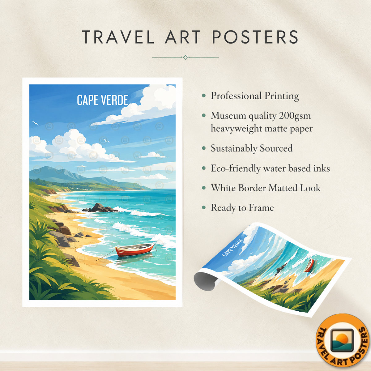 Cape Verde - Travel Art Print Wall Deco Poster
