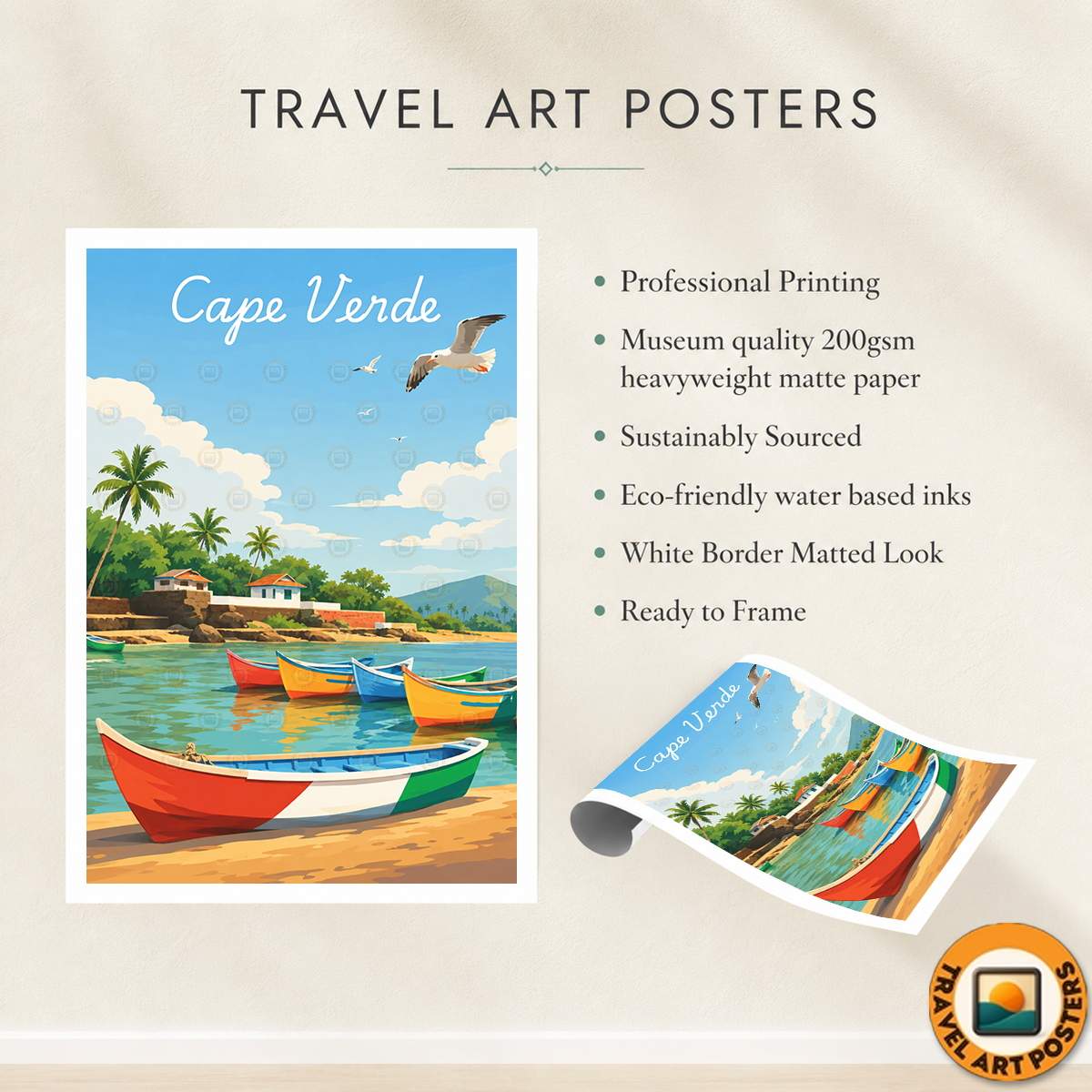 Cape Verde - Travel Art Print Wall Deco Poster