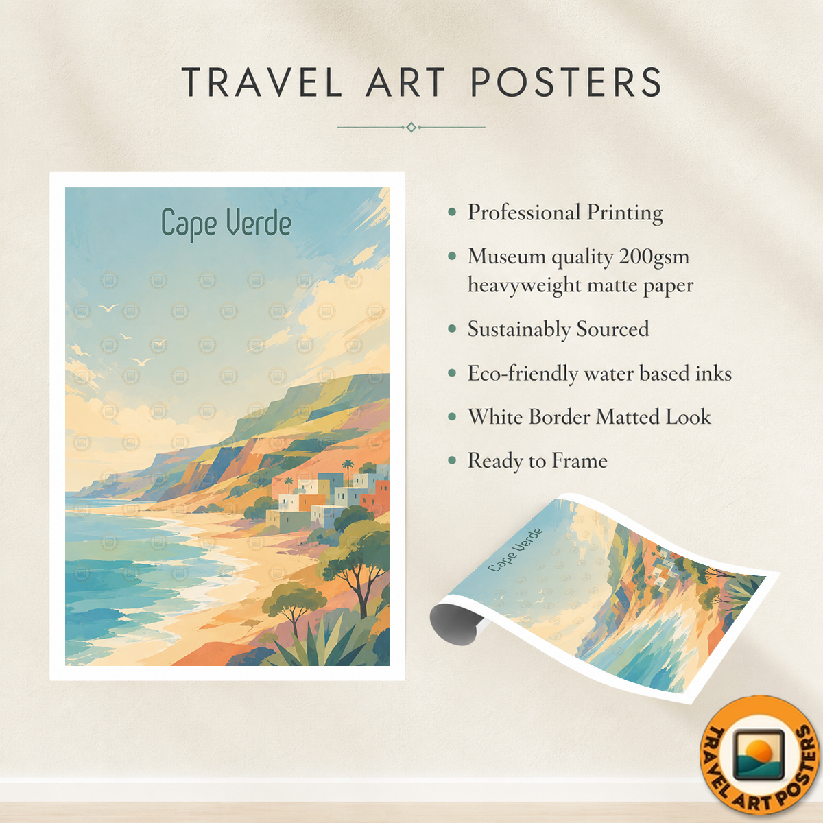 Cape Verde - Travel Art Print Wall Deco Poster