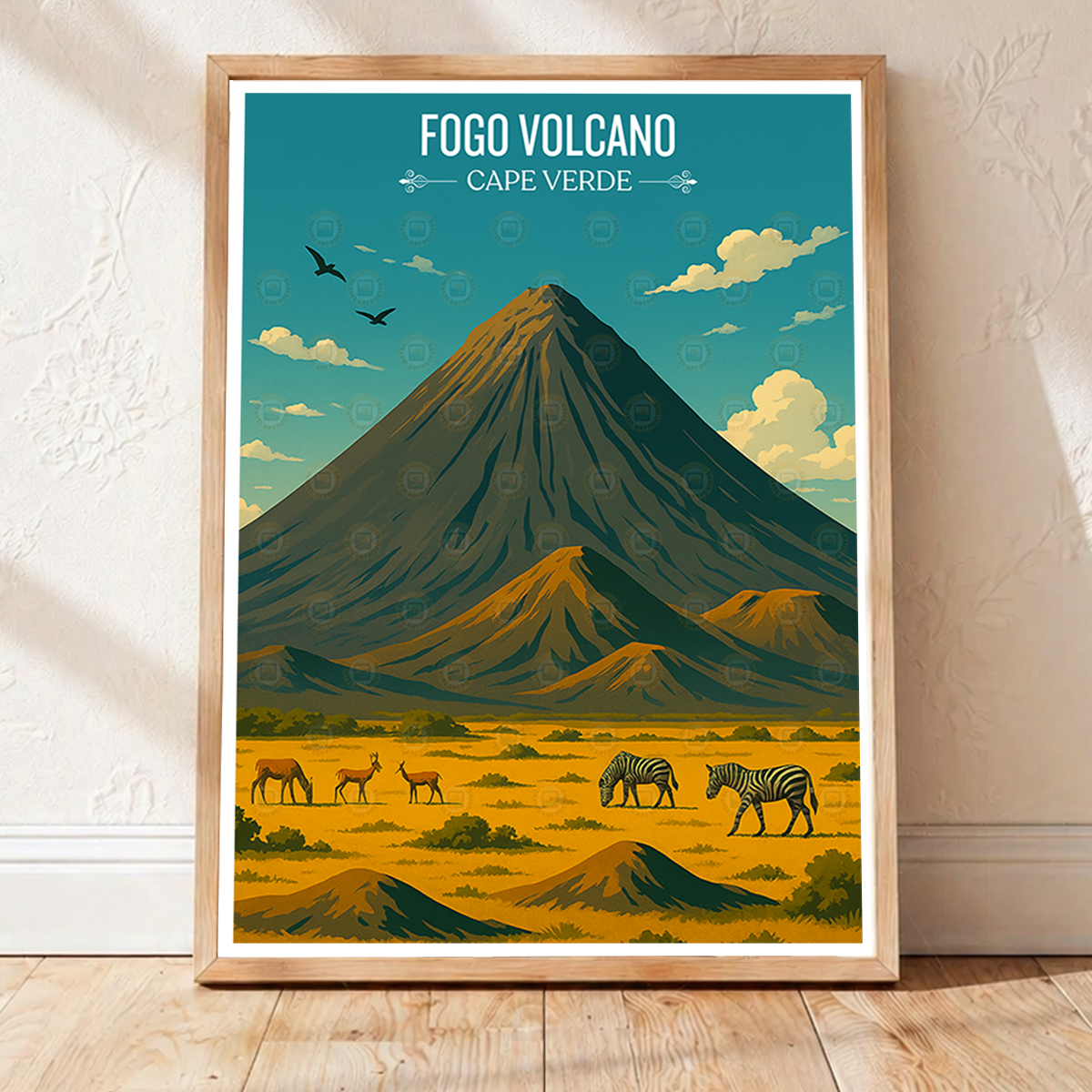 Fogo Volcano - Cape Verde - Travel Art Print Wall Deco Poster