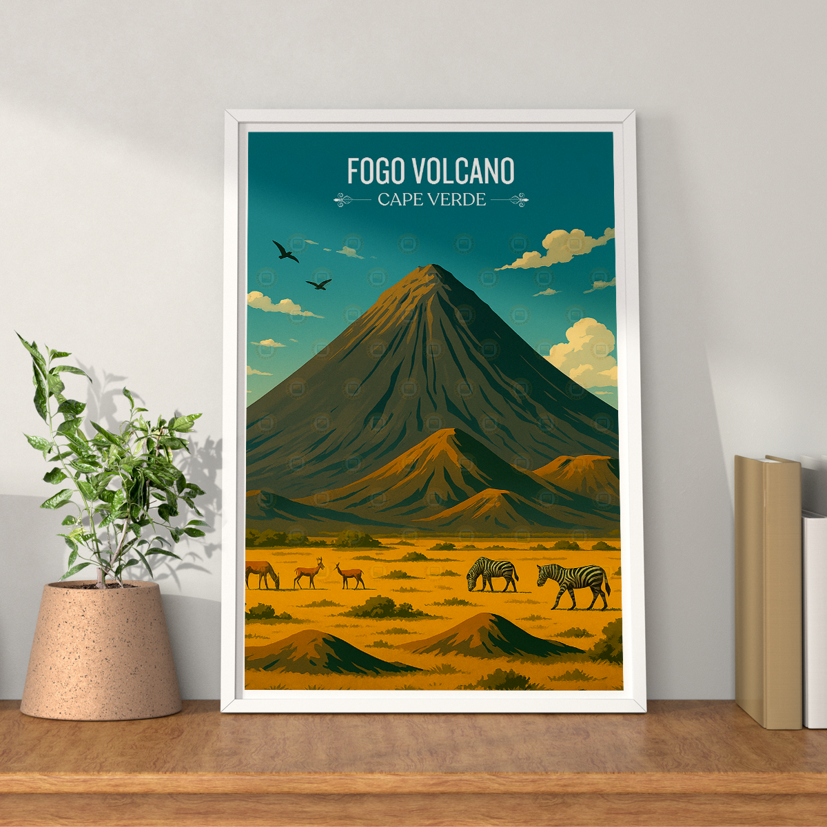 Fogo Volcano - Cape Verde - Travel Art Print Wall Deco Poster
