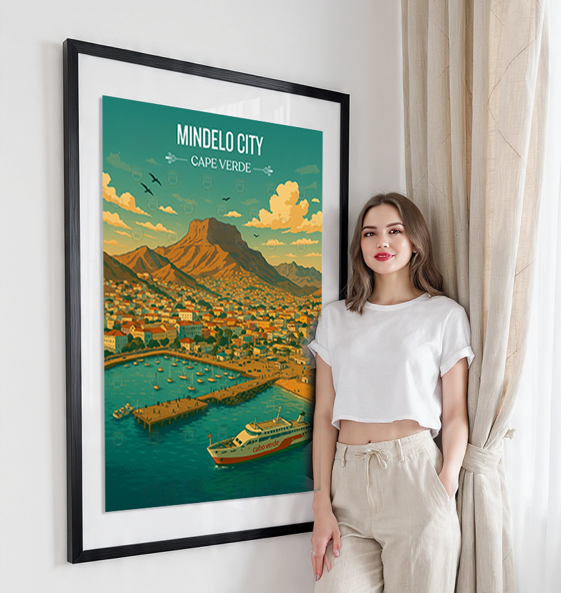 Mindelo City - Cape Verde - Travel Art Print Wall Deco Poster