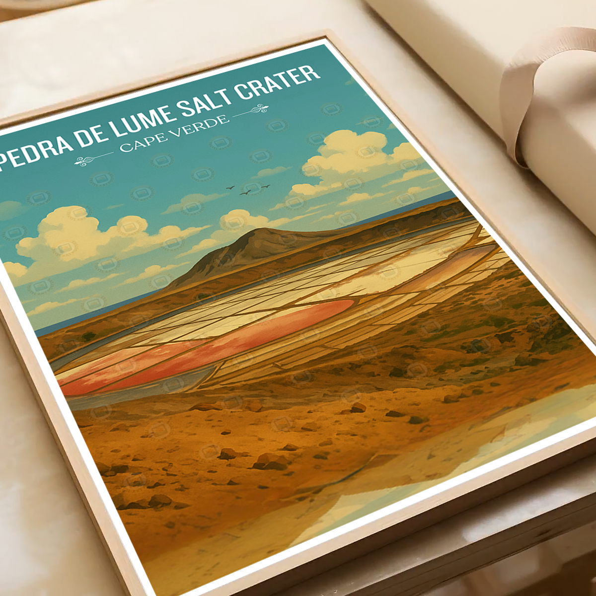 Pedra de Lume Salt Crater - Cape Verde - Travel Art Print Wall Deco Poster