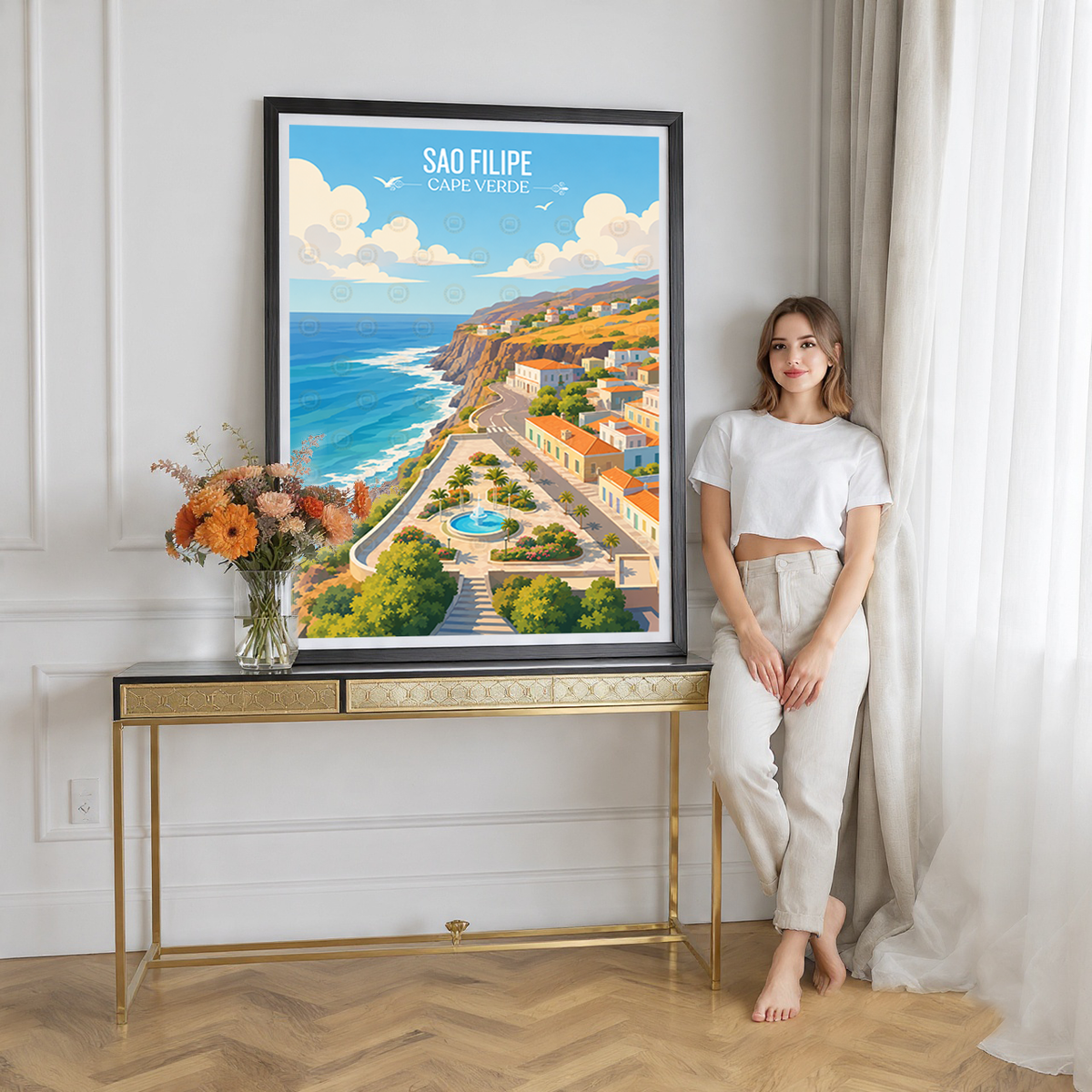 Sao Filipe - Cape Verde - Travel Art Print Wall Deco Poster