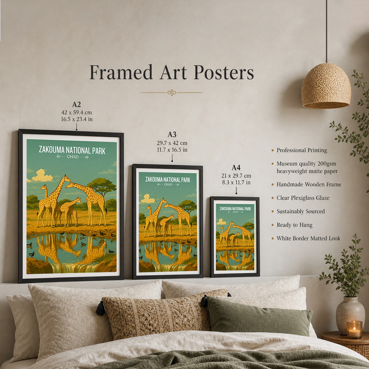Zakouma National Park travel poster – artwork presentation view 6