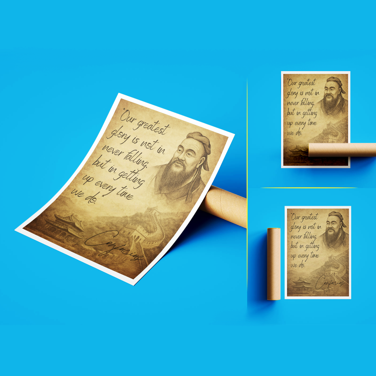 Our Greatest Glory - Confucius - Travel Wall Art Print - Art Print - Travel Art Poster