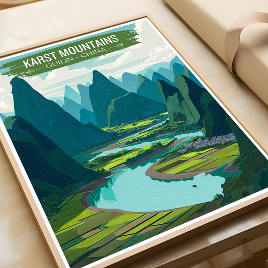 Karst Mountains - Guilin - China - Travel Wall Art Print - Art Print - Travel Art Poster