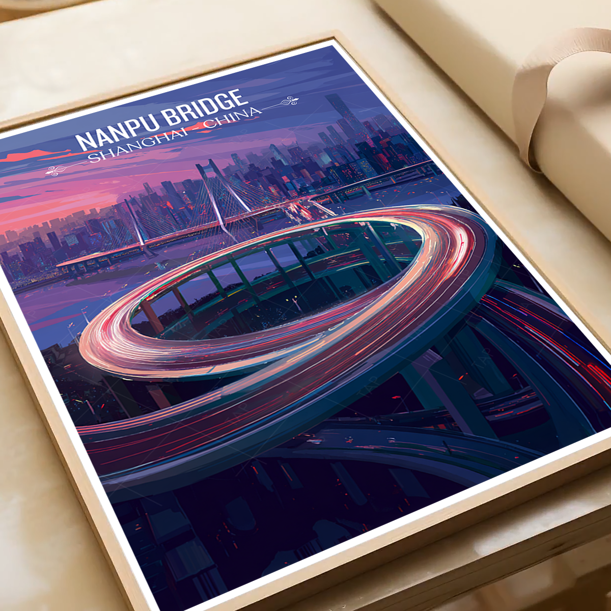 Nanpu Bridge - Shanghai - China - Travel Wall Art Print - Art Print - Travel Art Poster