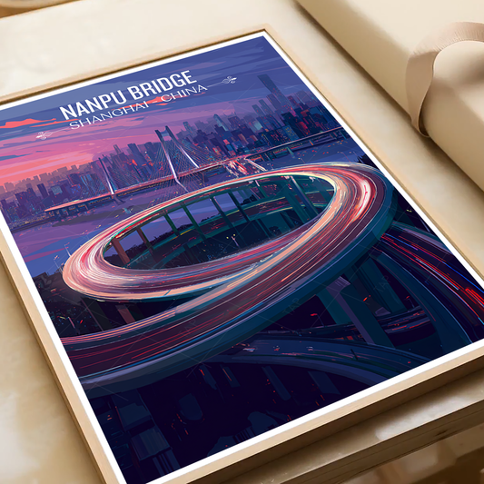 Nanpu Bridge - Shanghai - China - Travel Wall Art Print - Art Print - Travel Art Poster