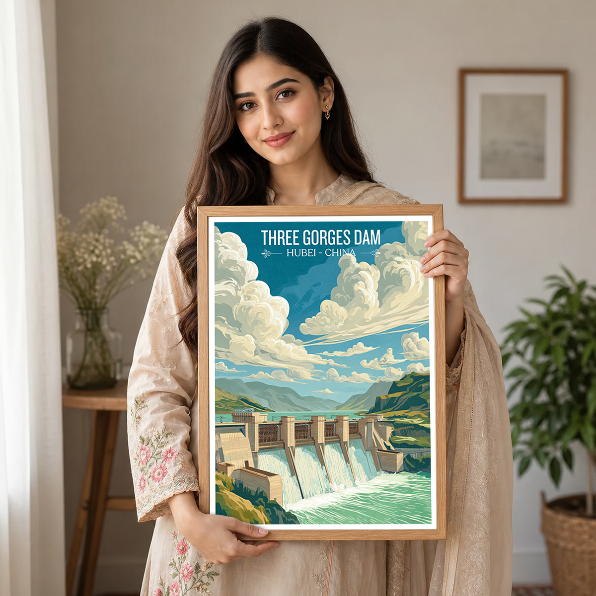 Three Gorges Dam - China - Travel Wall Art Print Home Deco Poster