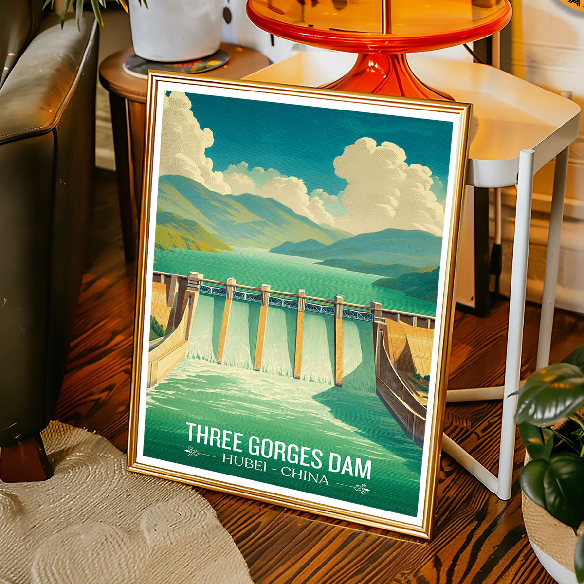 Three Gorges Dam - China - Travel Wall Art Print Home Deco Poster