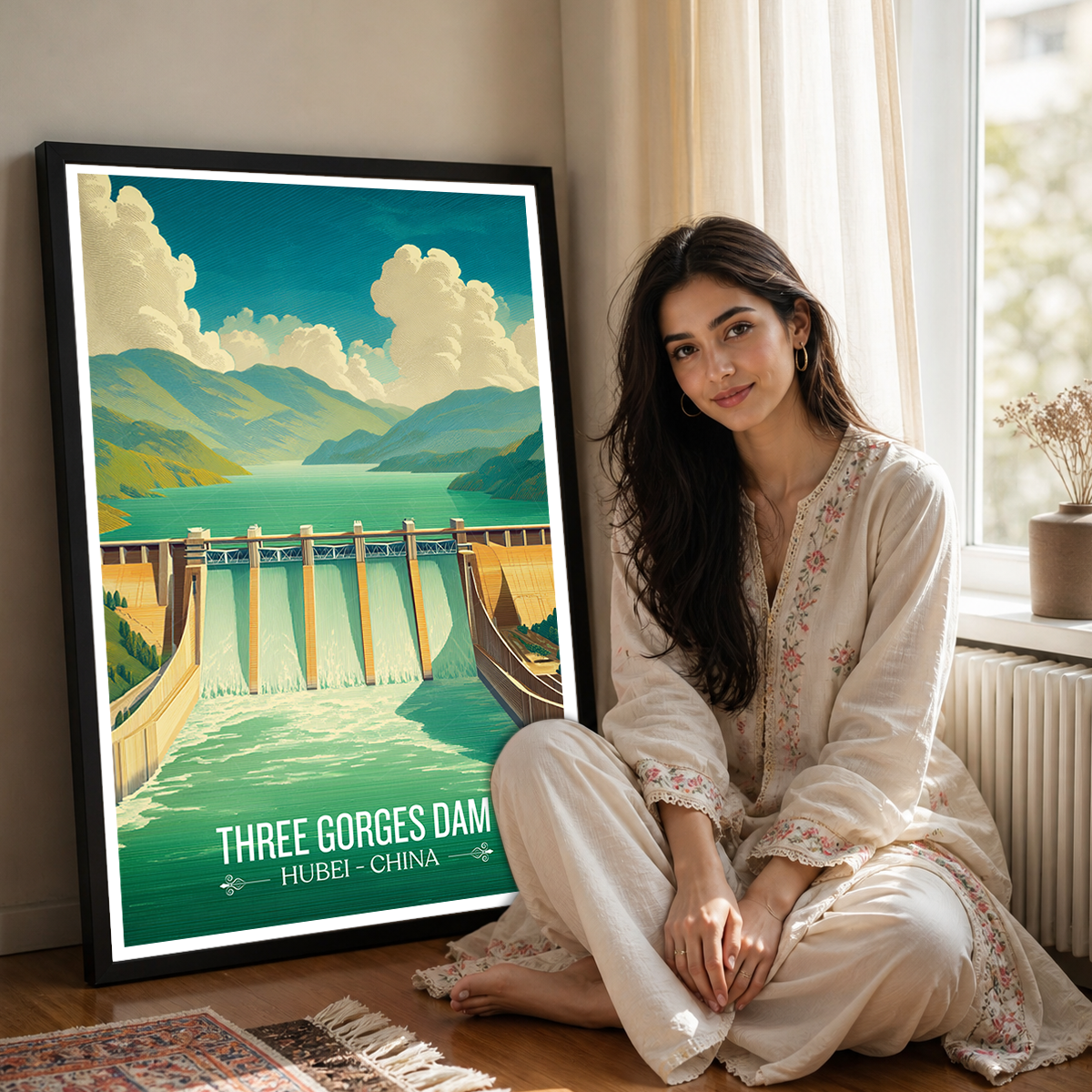 Three Gorges Dam - China - Travel Wall Art Print Home Deco Poster