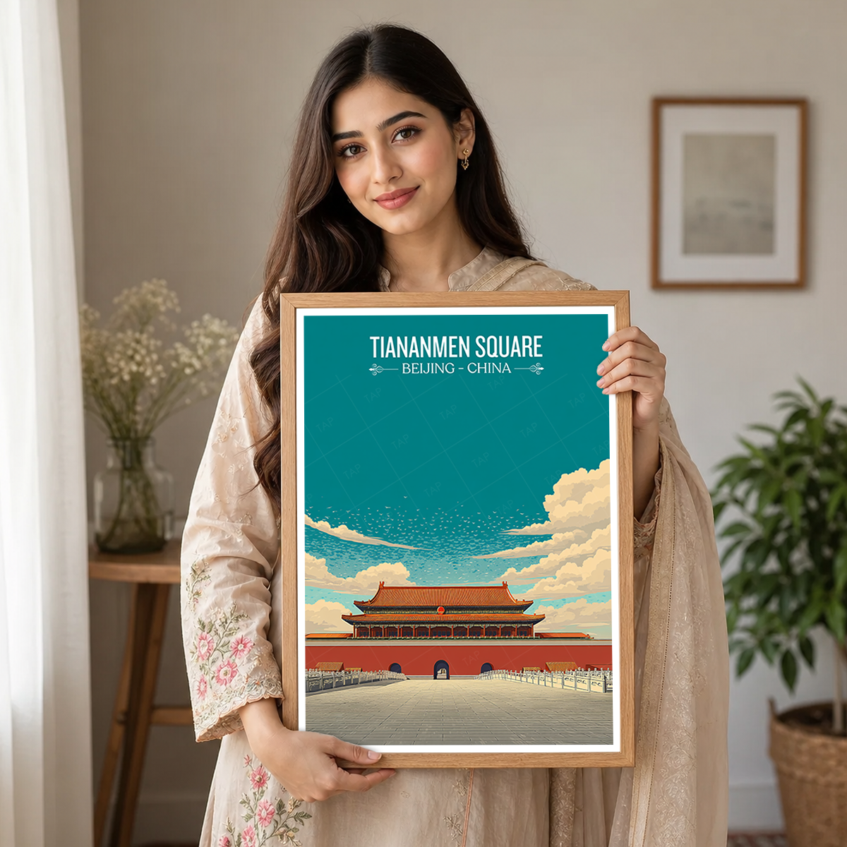 Tiananmen Square - China - Travel Wall Art Print Home Deco Poster