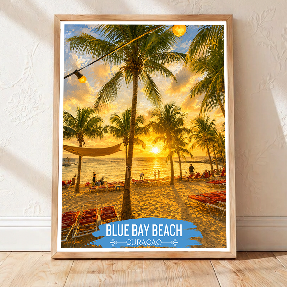 Blue Bay - Curaçao - Travel Wall Art Deco Poster Print