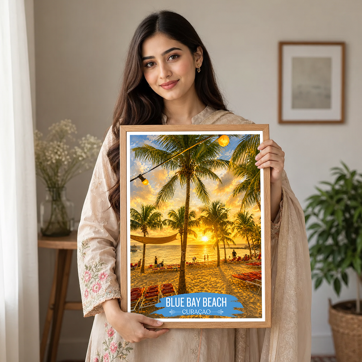 Blue Bay - Curaçao - Travel Wall Art Deco Poster Print