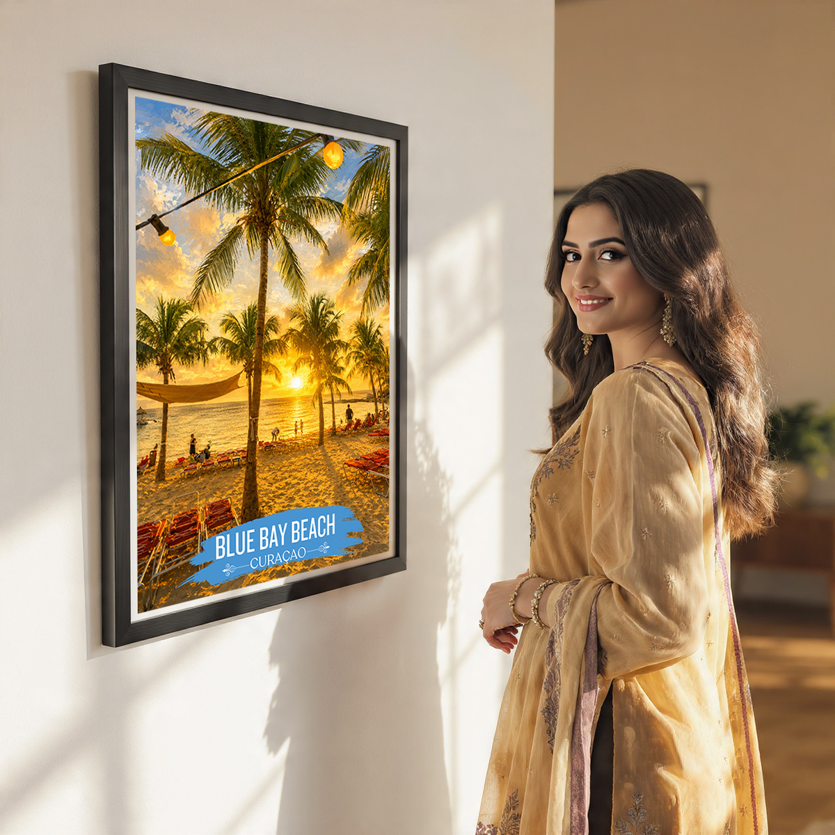 Blue Bay - Curaçao - Travel Wall Art Deco Poster Print