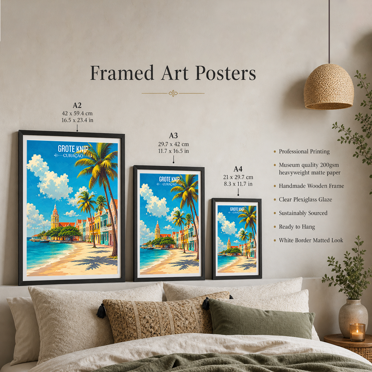 Grote Knip - Curaçao - Travel Wall Art Deco Poster Print